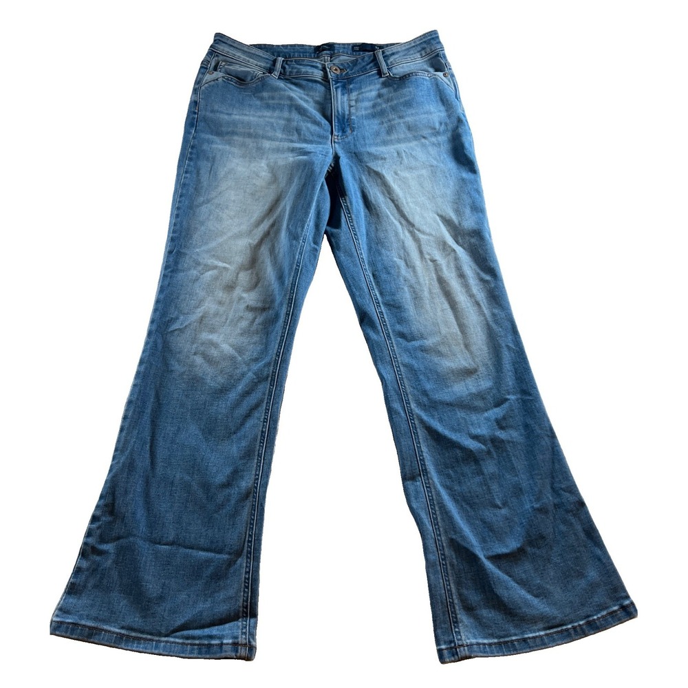 J. Jill Women's Smooth-Fit Barely Flare Blue Denim Jeans Sz 12